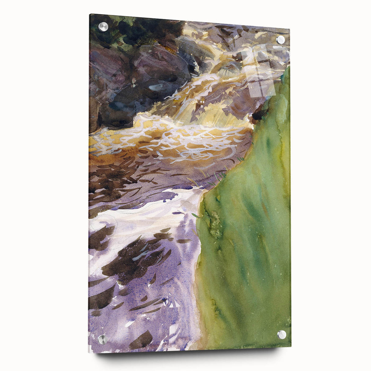 Romanticism Art: Rushing Water - Vibrant Landscape Canvas Print