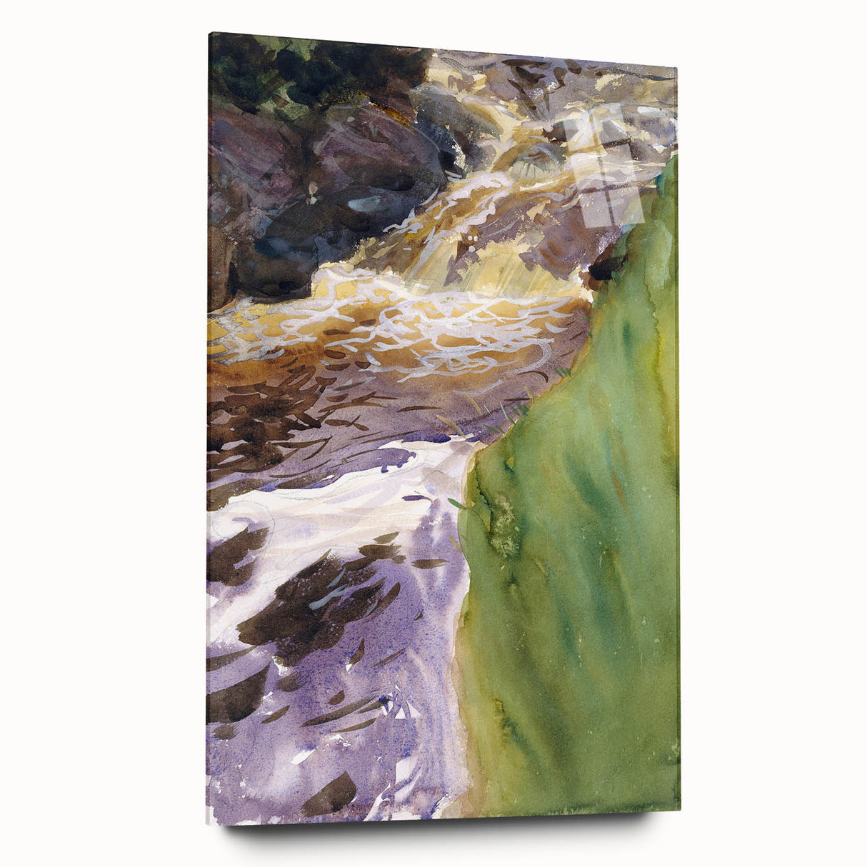 Romanticism Art: Rushing Water - Vibrant Landscape Canvas Print