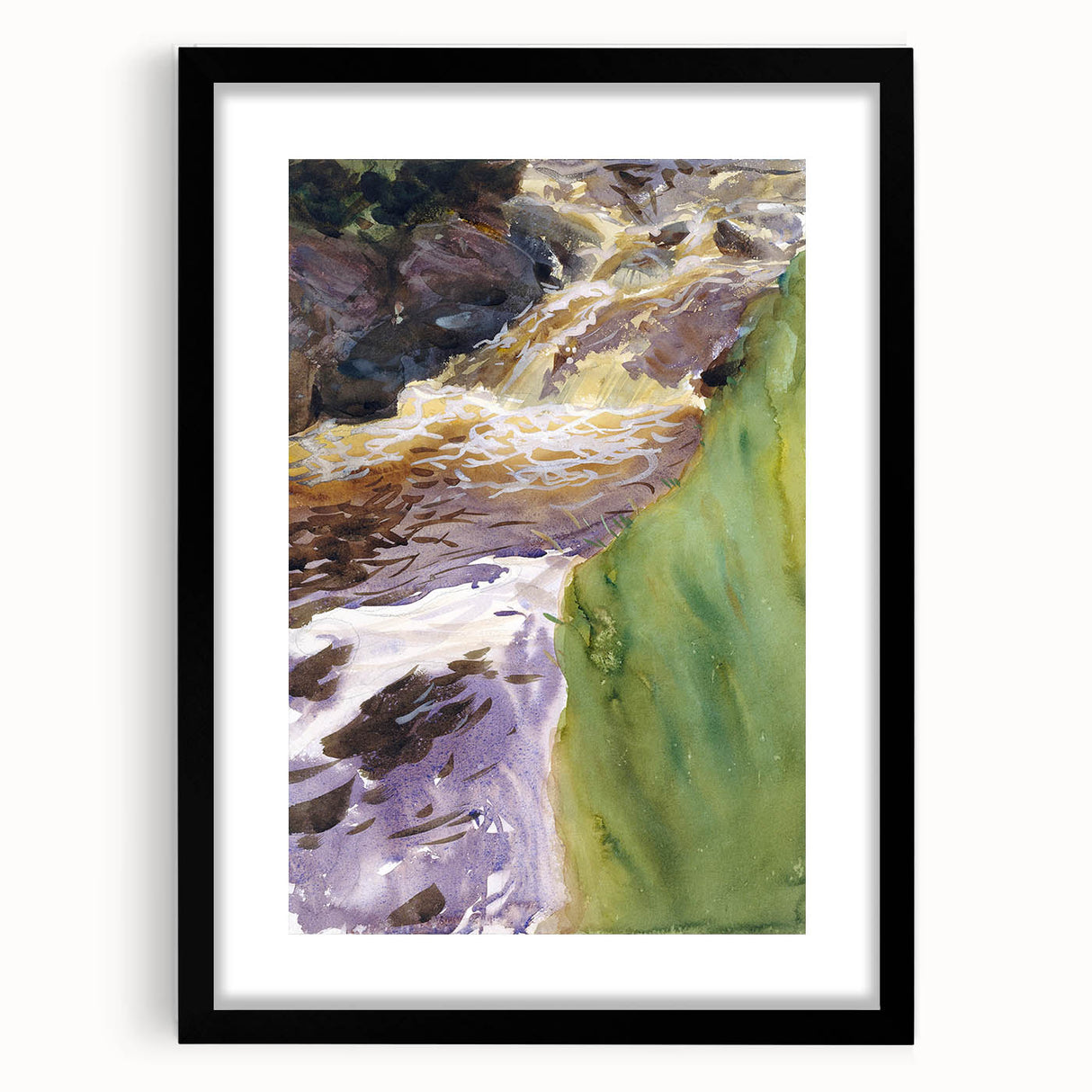 Romanticism Art: Rushing Water - Vibrant Landscape Canvas Print