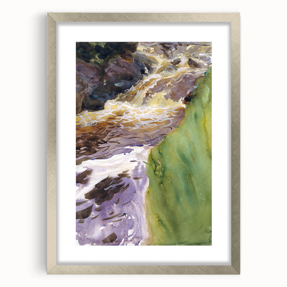Romanticism Art: Rushing Water - Vibrant Landscape Canvas Print