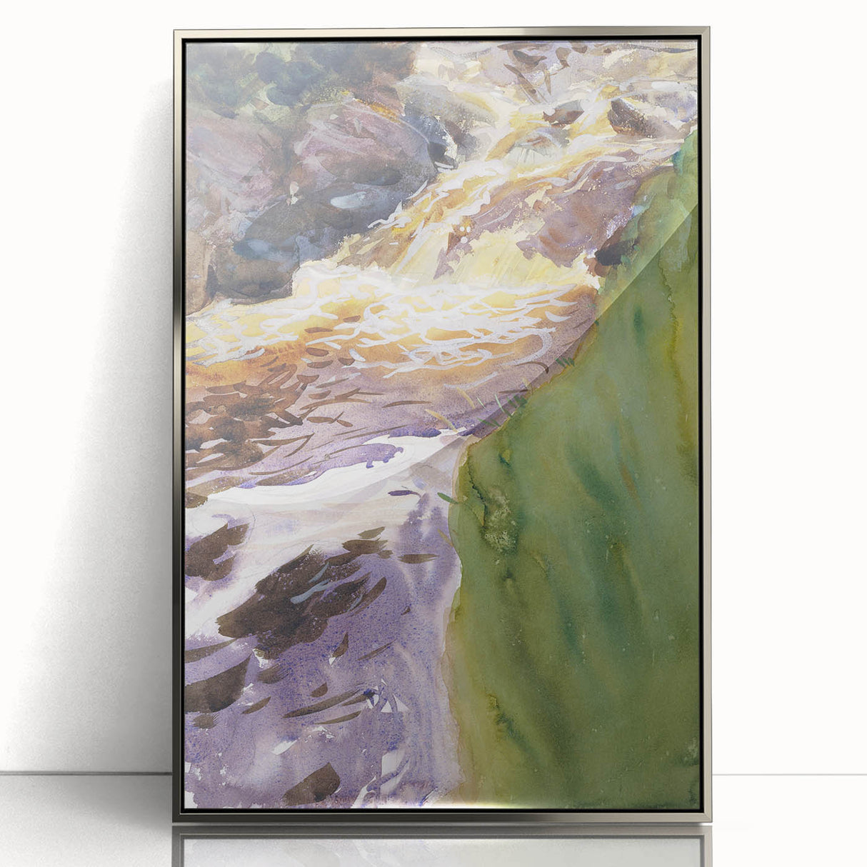 Romanticism Art: Rushing Water - Vibrant Landscape Canvas Print