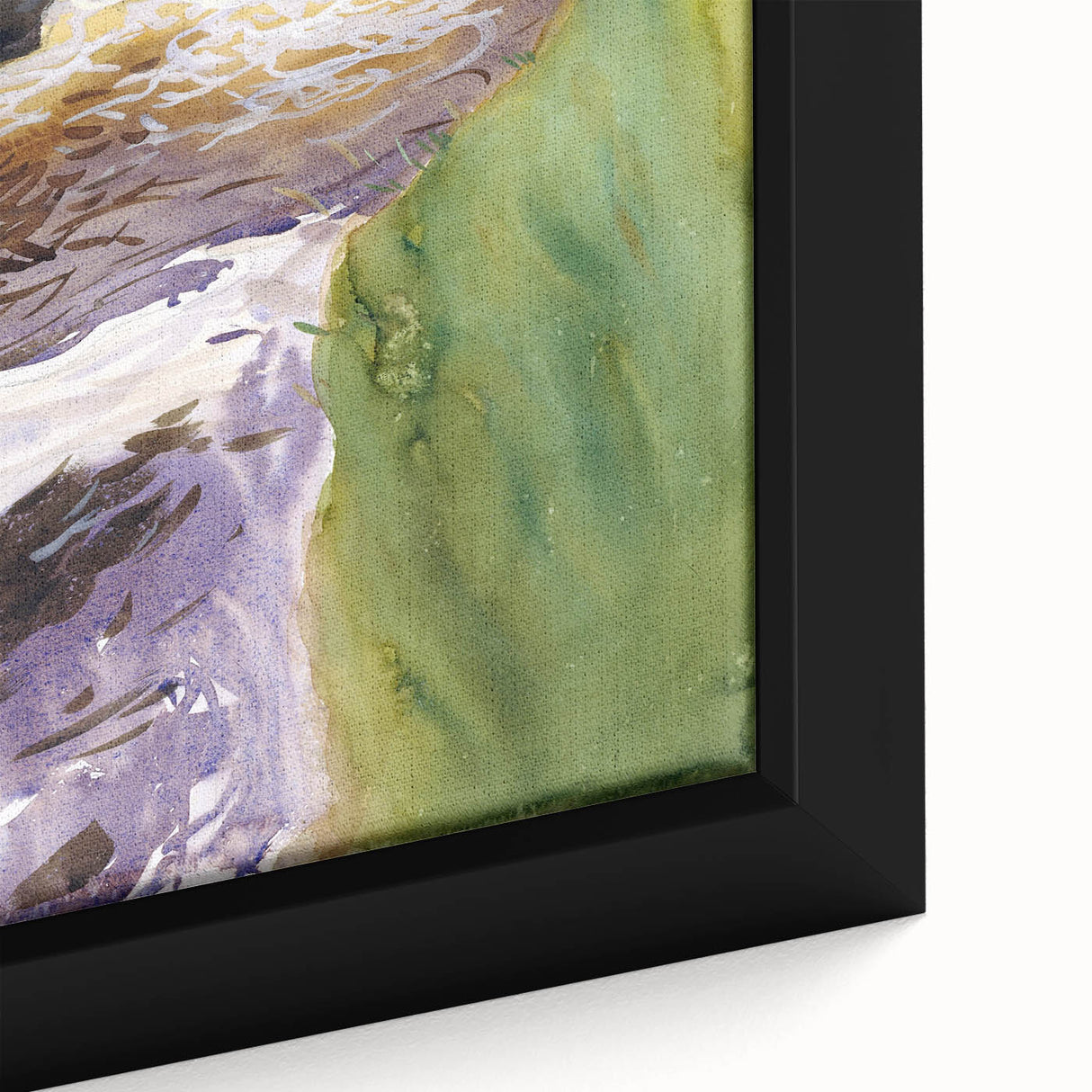 Romanticism Art: Rushing Water - Vibrant Landscape Canvas Print