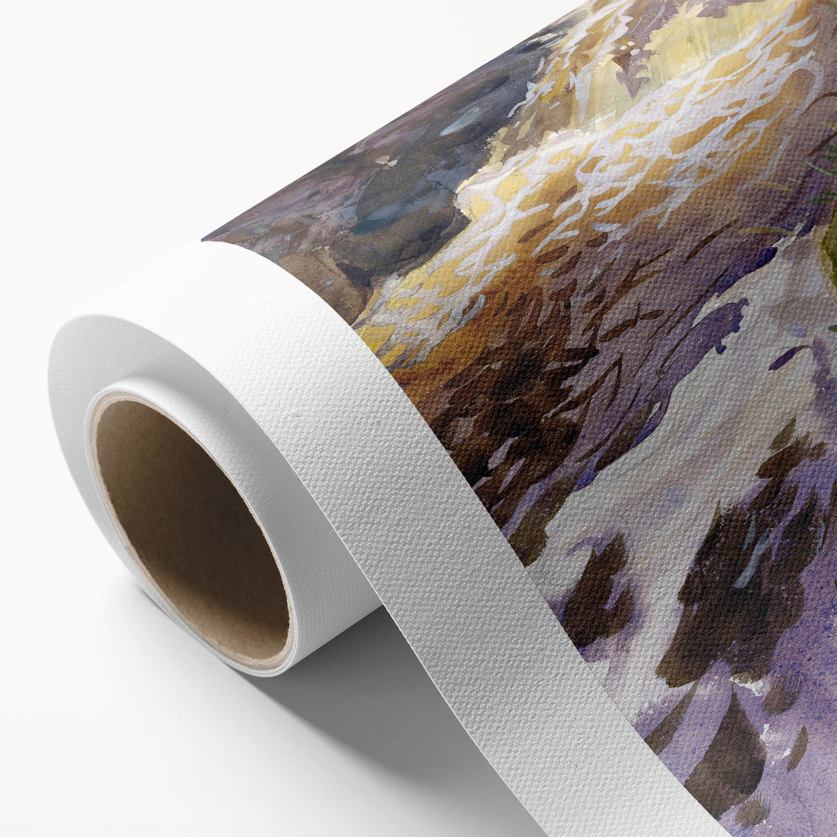 Romanticism Art: Rushing Water - Vibrant Landscape Canvas Print