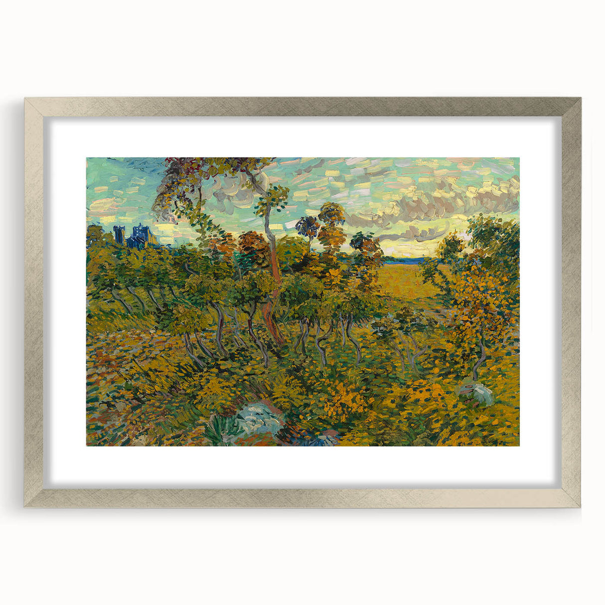 Sunset at Montmajour: Impressionist Landscape Wall Art by Van Gogh