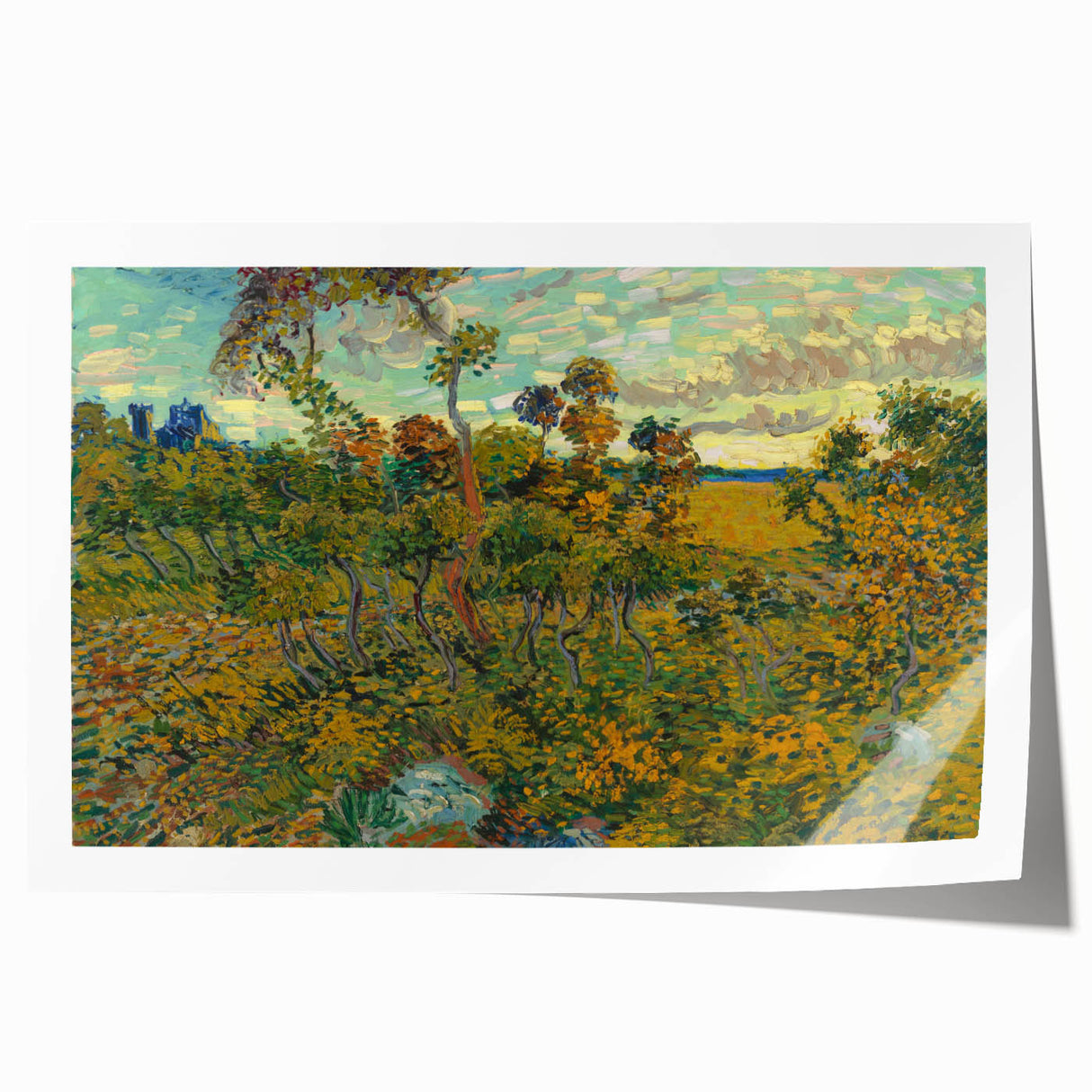 Sunset at Montmajour: Impressionist Landscape Wall Art by Van Gogh