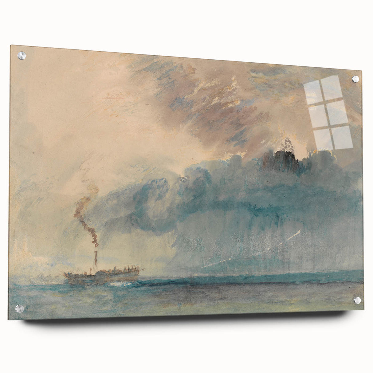 Romantic Art Prints: Paddle Steamer in a Storm - Historical Wall Art