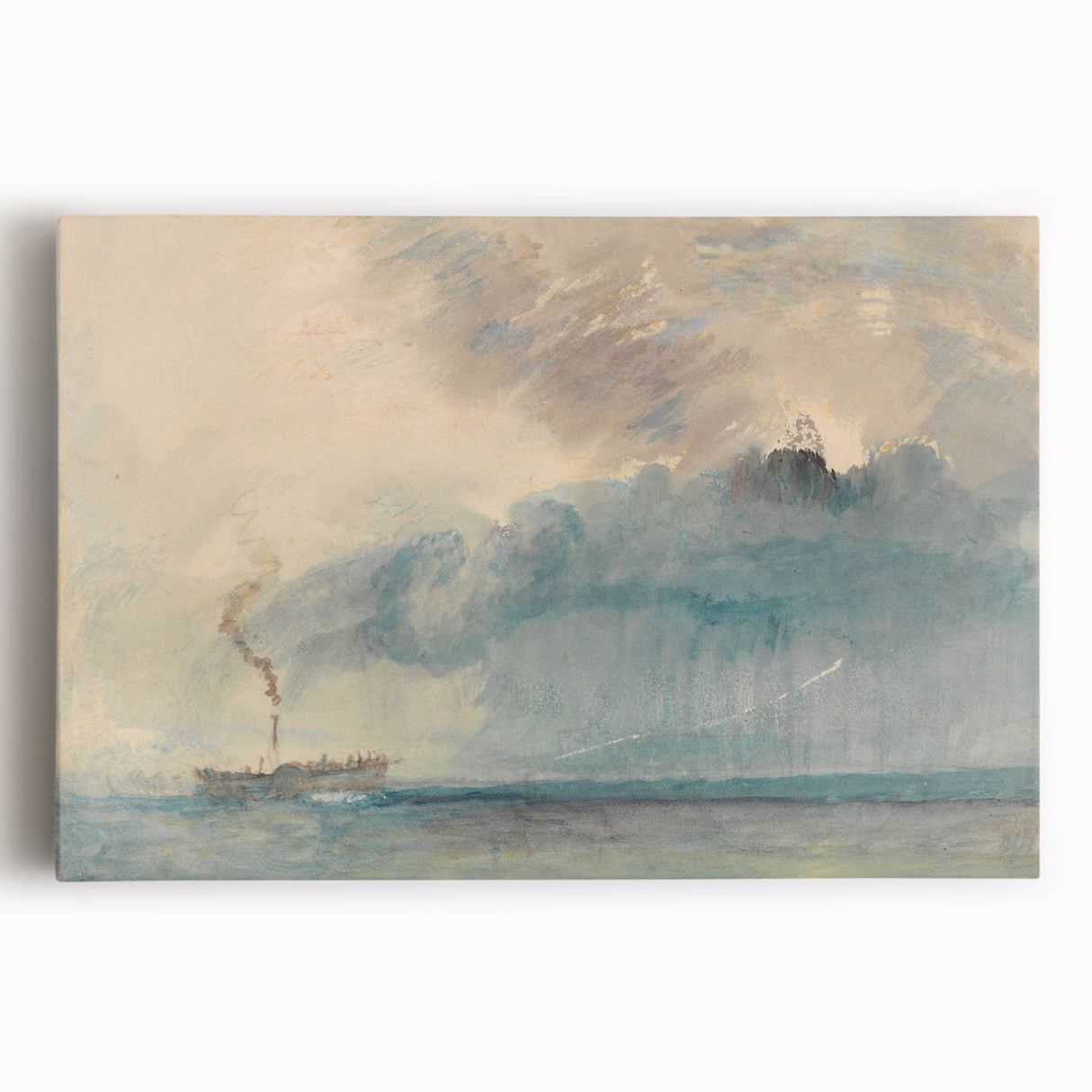 Romantic Art Prints: Paddle Steamer in a Storm - Historical Wall Art