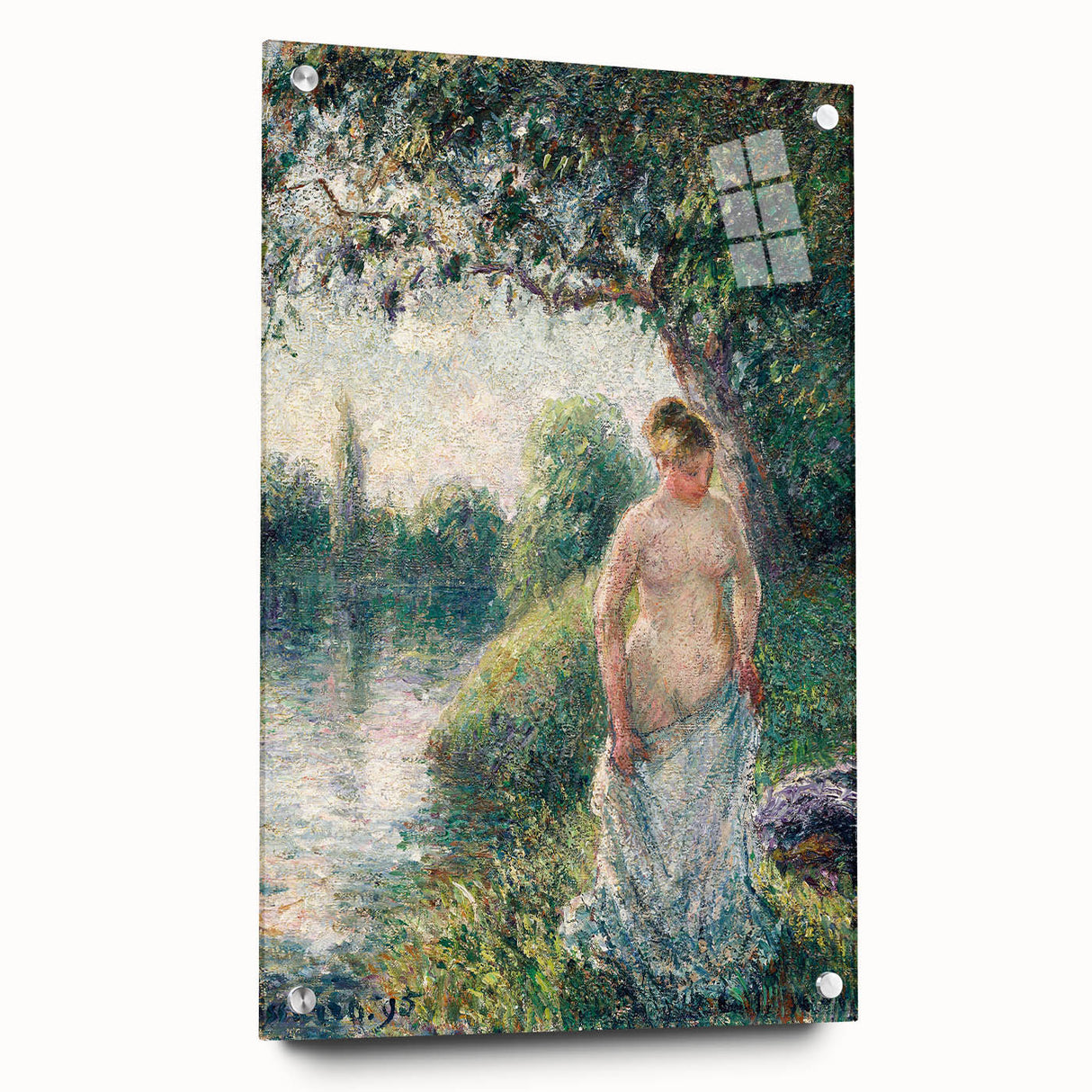 Impressionist Landscape Art - Pissarro's "The Bather" Print