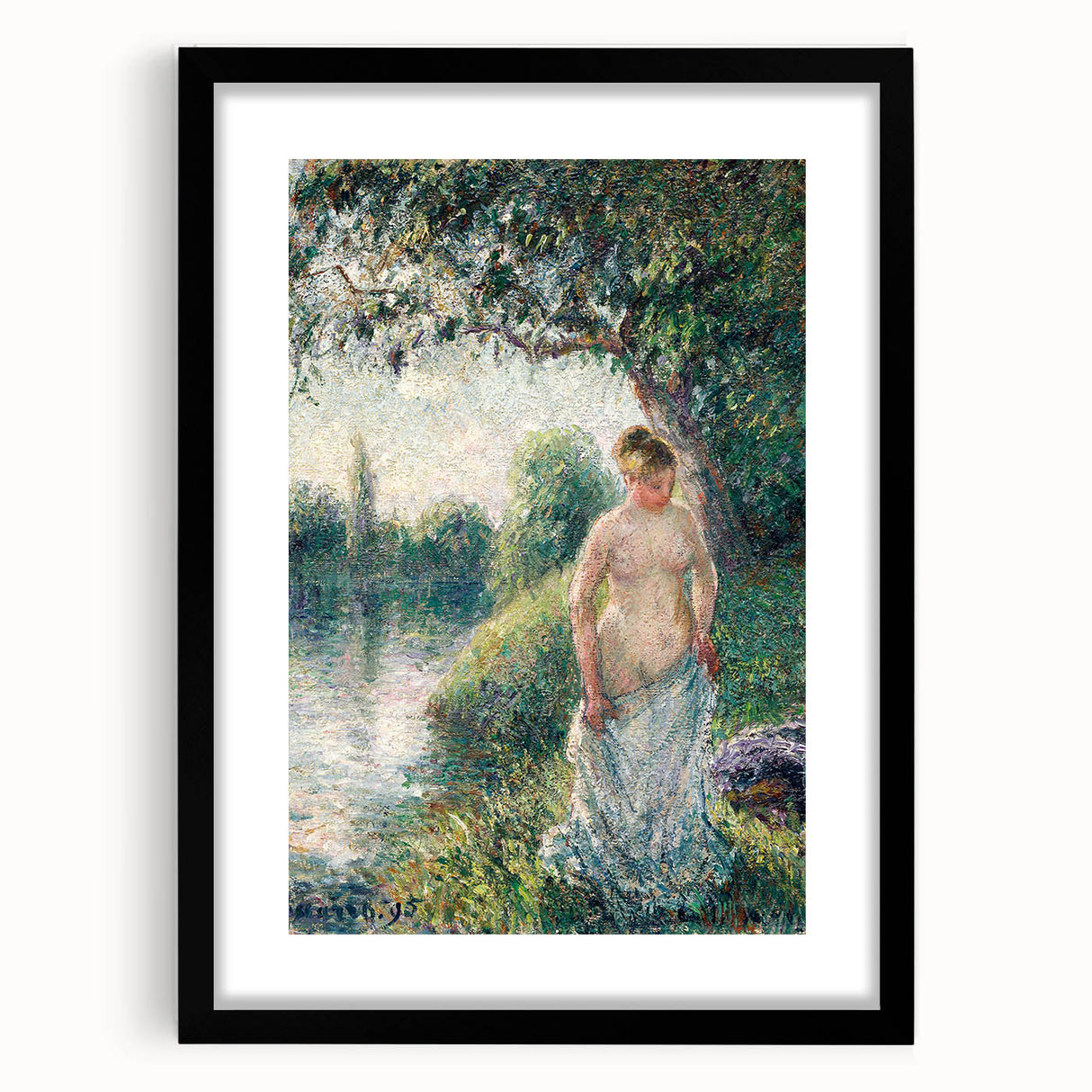 Impressionist Landscape Art - Pissarro's "The Bather" Print