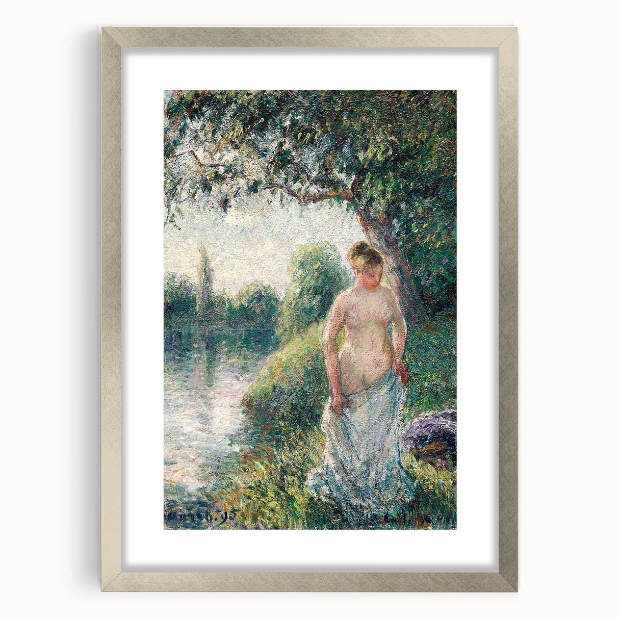 Impressionist Landscape Art - Pissarro's "The Bather" Print