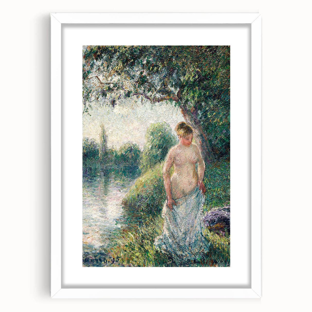 Impressionist Landscape Art - Pissarro's "The Bather" Print