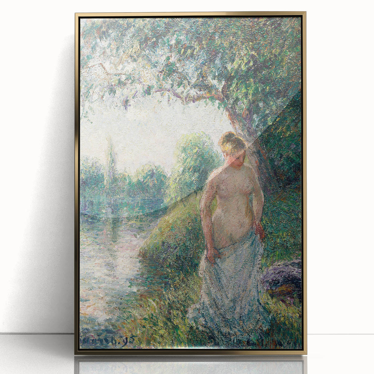 Impressionist Landscape Art - Pissarro's "The Bather" Print