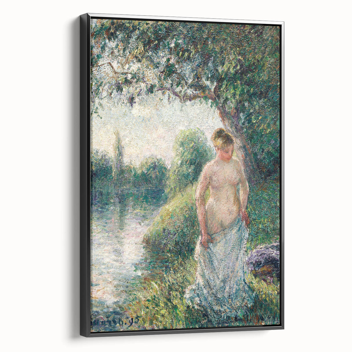 Impressionist Landscape Art - Pissarro's "The Bather" Print