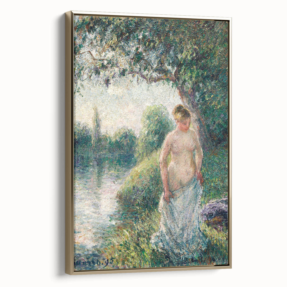 Impressionist Landscape Art - Pissarro's "The Bather" Print