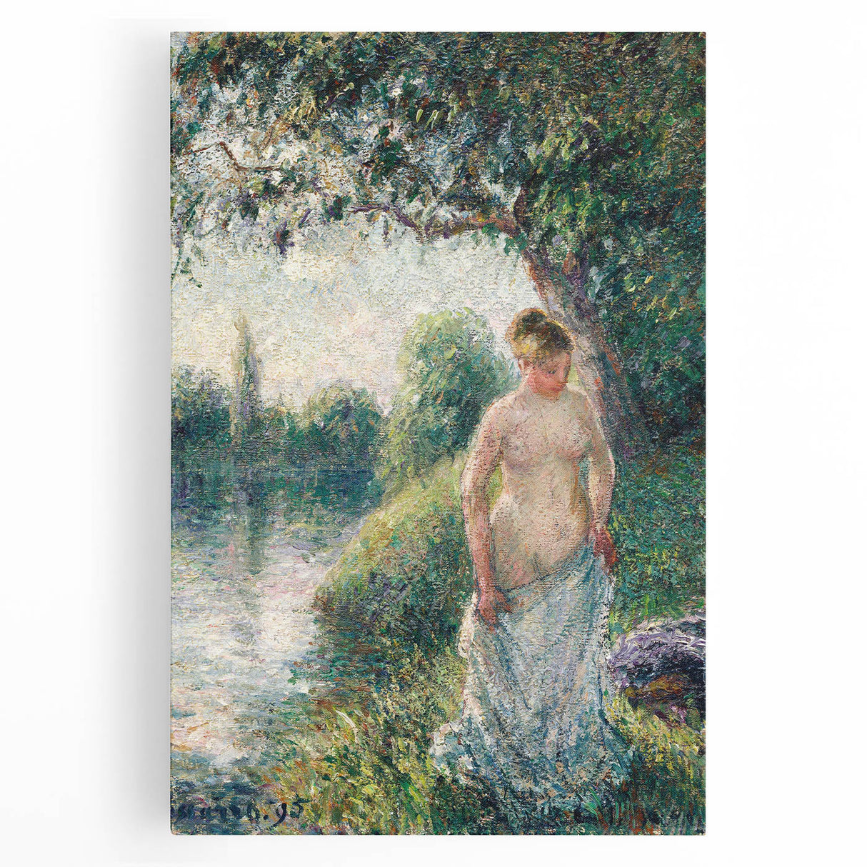 Impressionist Landscape Art - Pissarro's "The Bather" Print