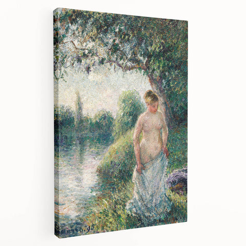 Impressionist Landscape Art - Pissarro's "The Bather" Print