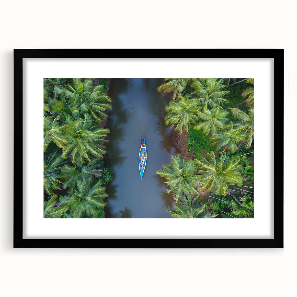 Extra large textured abstract art print in vibrant colors, framed in black, ideal for living room ambiance.