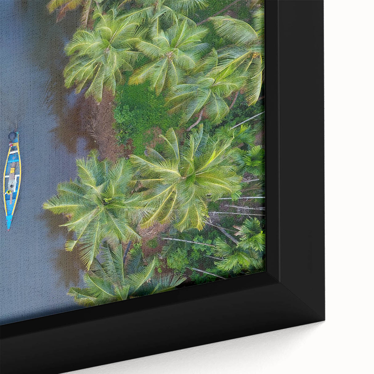 Framed canvas featuring a textured, colorful depiction of a bustling Indian market scene, ideal for living room décor.