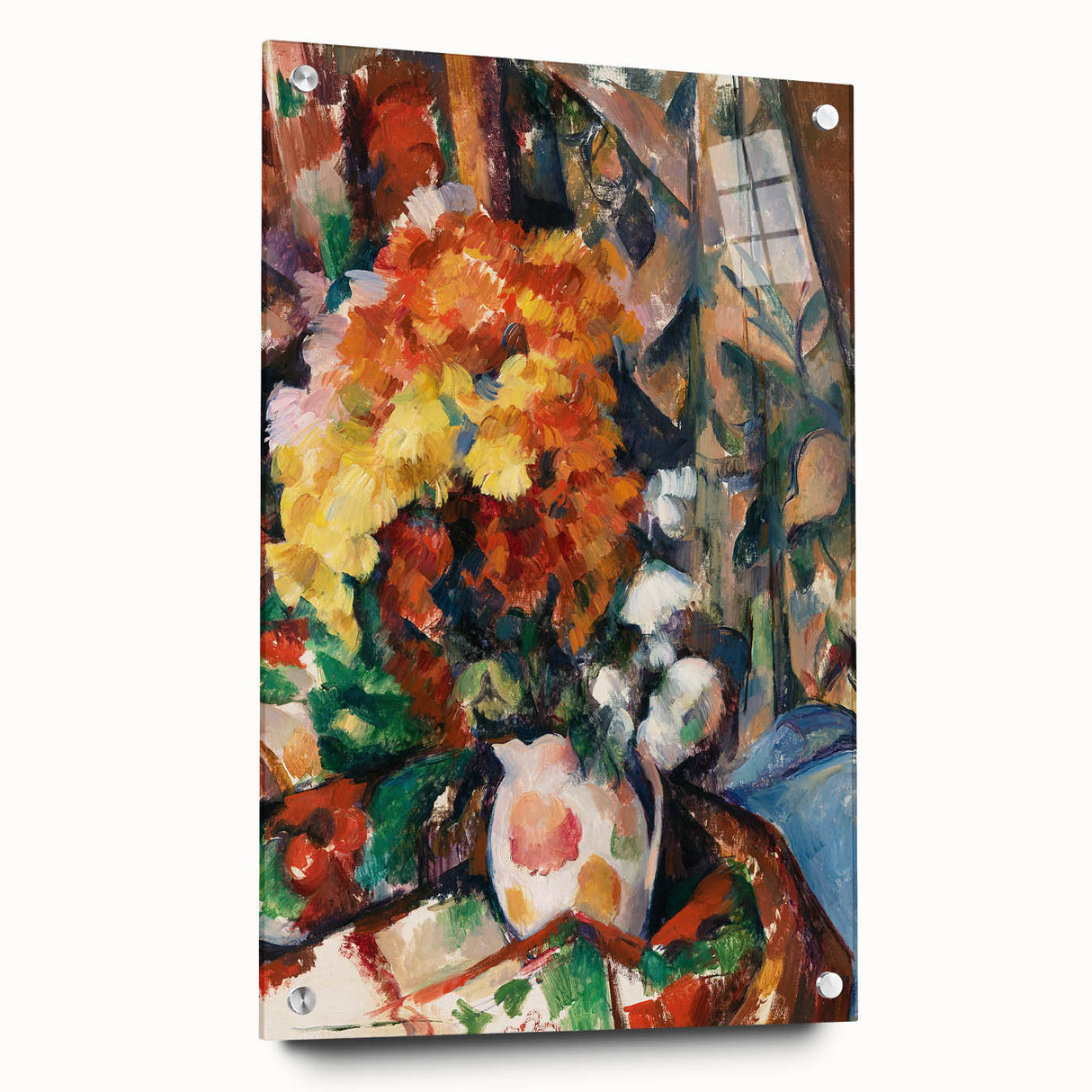 Impressionist Flower Vase Wall Art - Vibrant Floral Still Life Print