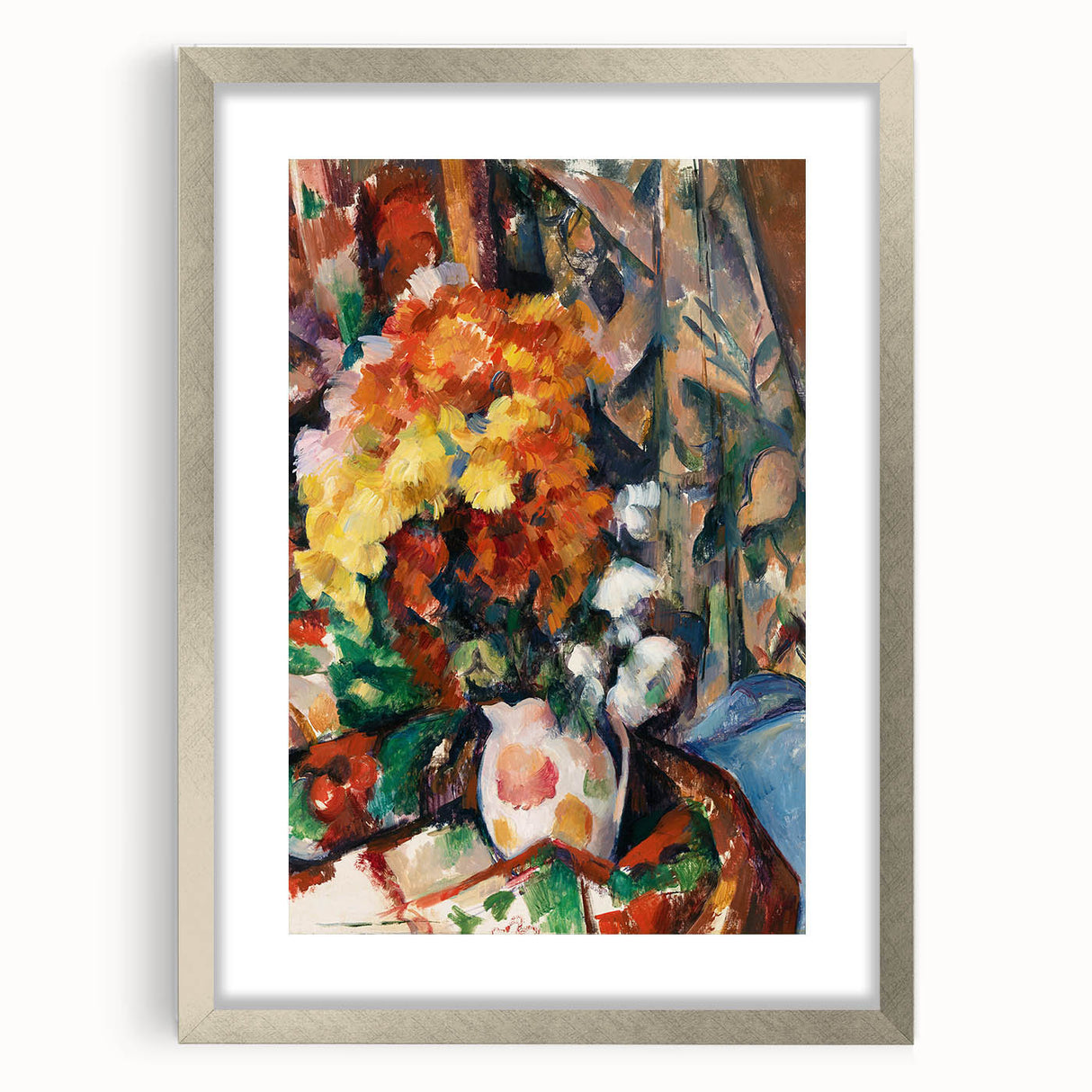 Impressionist Flower Vase Wall Art - Vibrant Floral Still Life Print
