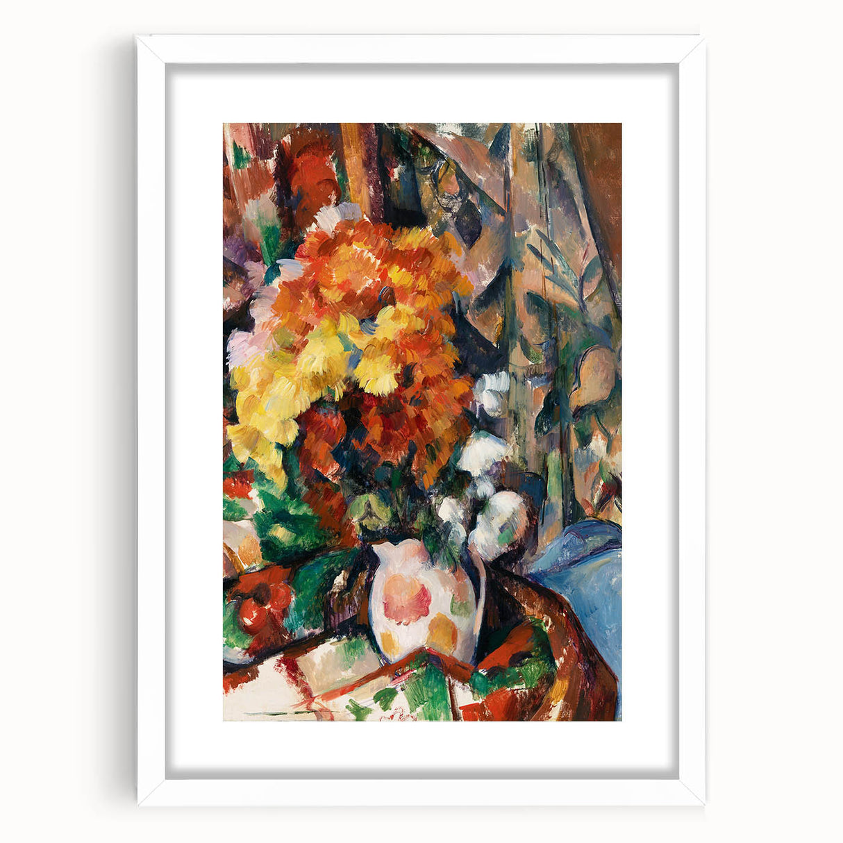 Impressionist Flower Vase Wall Art - Vibrant Floral Still Life Print