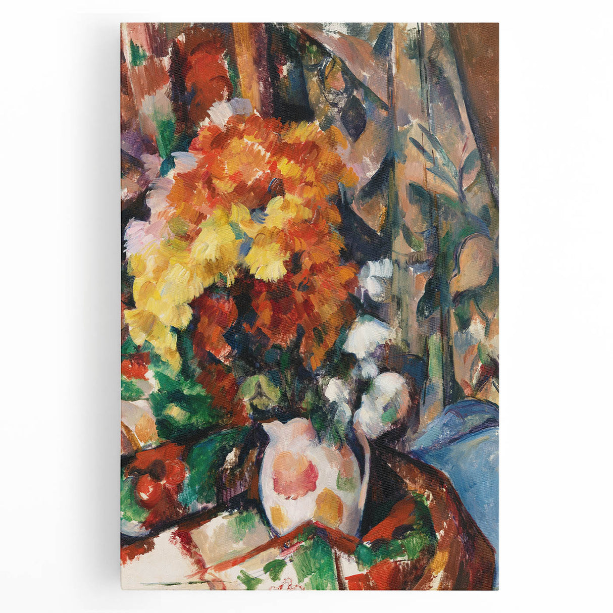 Impressionist Flower Vase Wall Art - Vibrant Floral Still Life Print