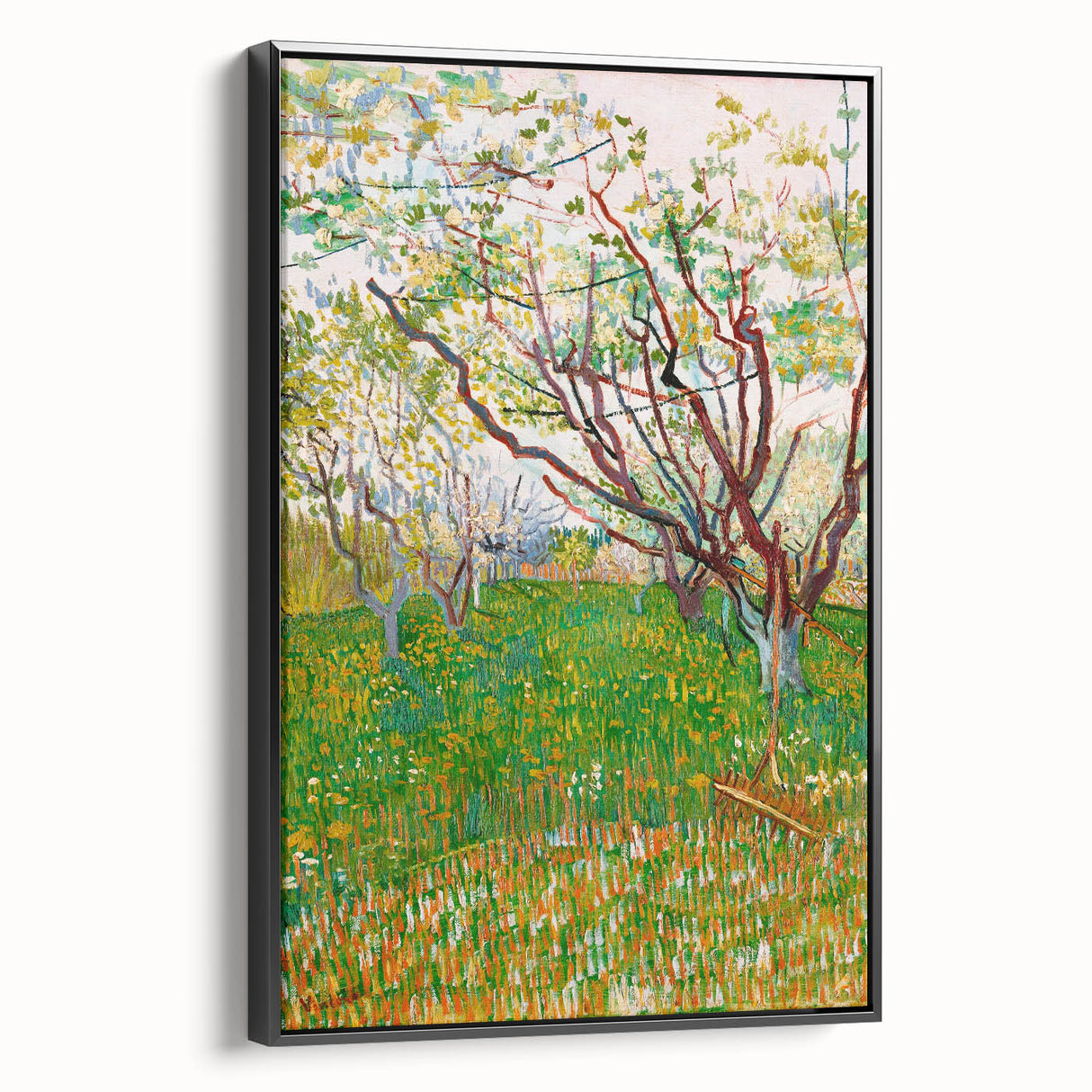 Impressionist Orchard Landscape - Vibrant Springtime Wall Art Print