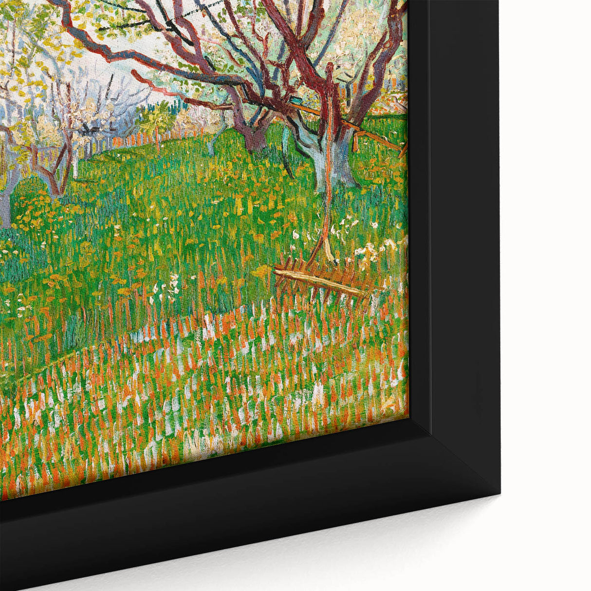 Impressionist Orchard Landscape - Vibrant Springtime Wall Art Print