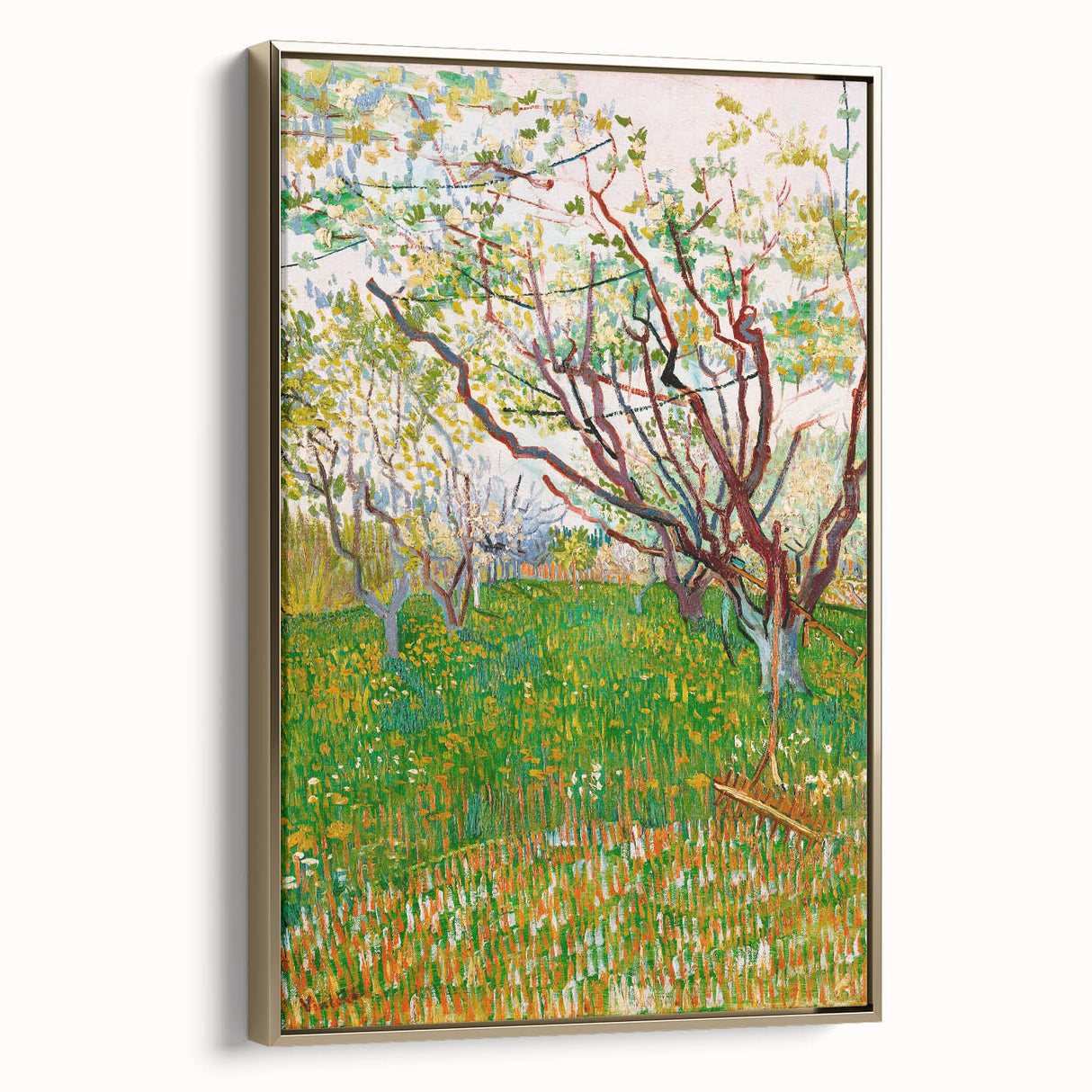 Impressionist Orchard Landscape - Vibrant Springtime Wall Art Print