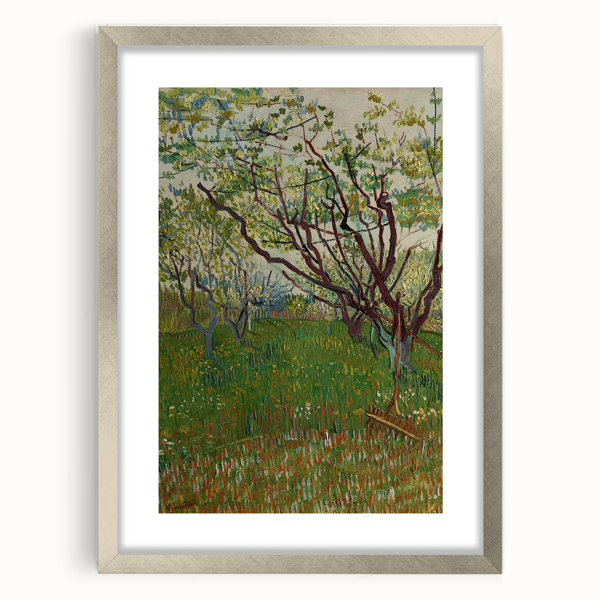 Impressionist Blooming Orchard - Peaceful Landscape Wall Art Print