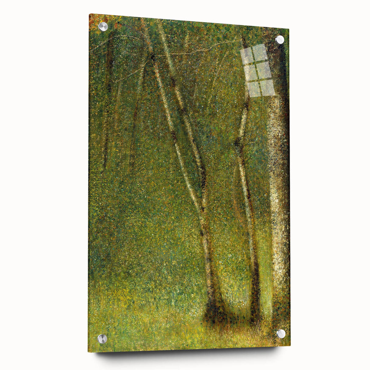 Impressionist Forest Scene - Serene Green Landscape Wall Art Print