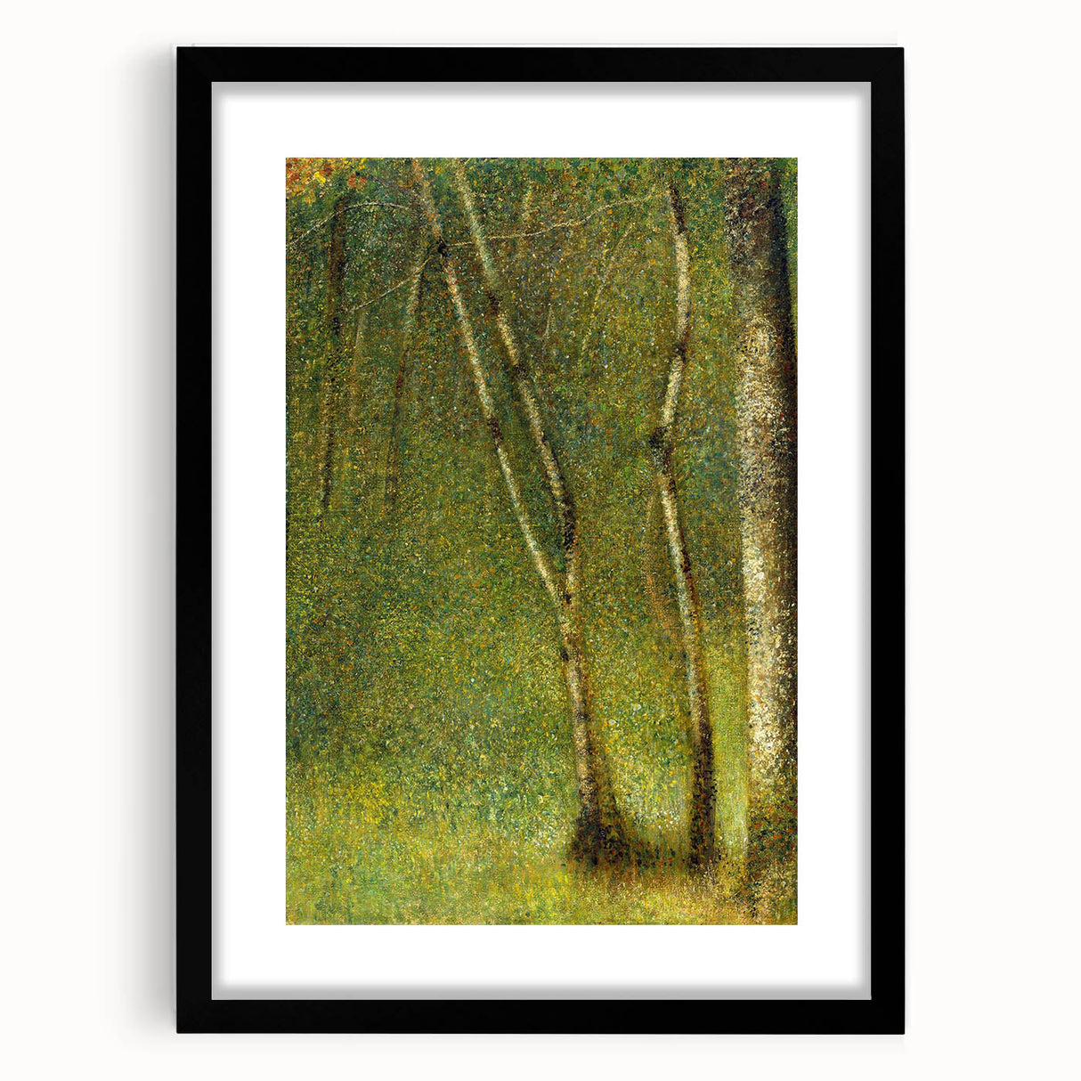 Impressionist Forest Scene - Serene Green Landscape Wall Art Print