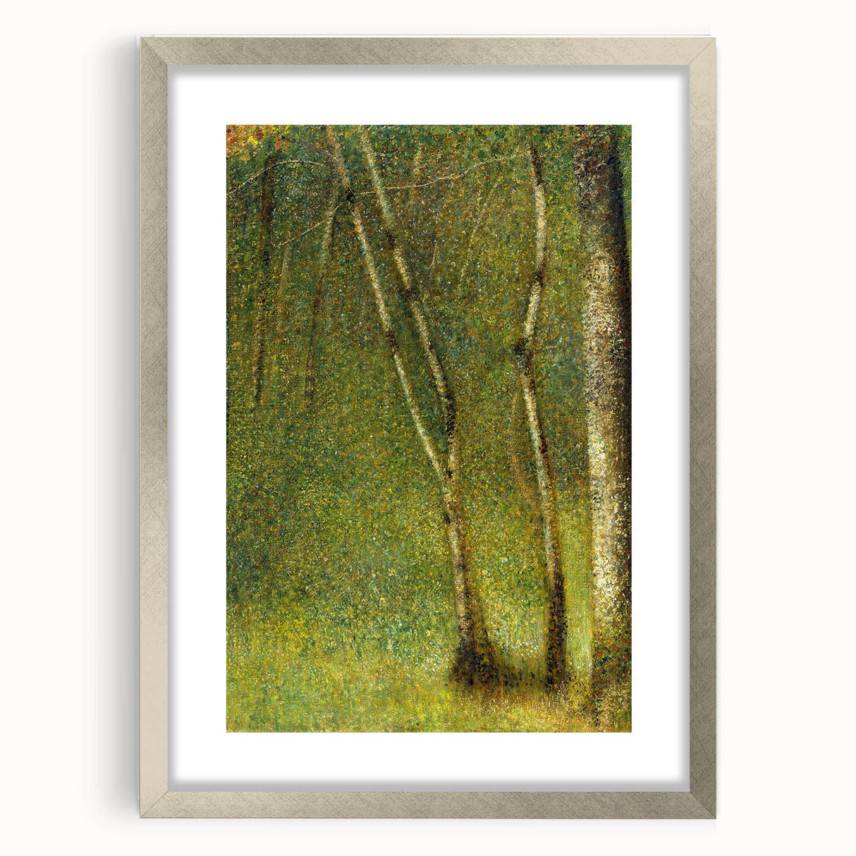 Impressionist Forest Scene - Serene Green Landscape Wall Art Print