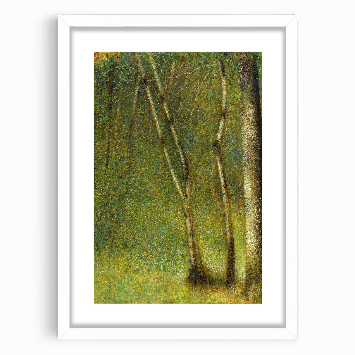 Impressionist Forest Scene - Serene Green Landscape Wall Art Print
