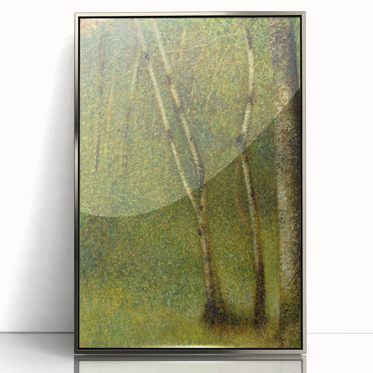 Impressionist Forest Scene - Serene Green Landscape Wall Art Print