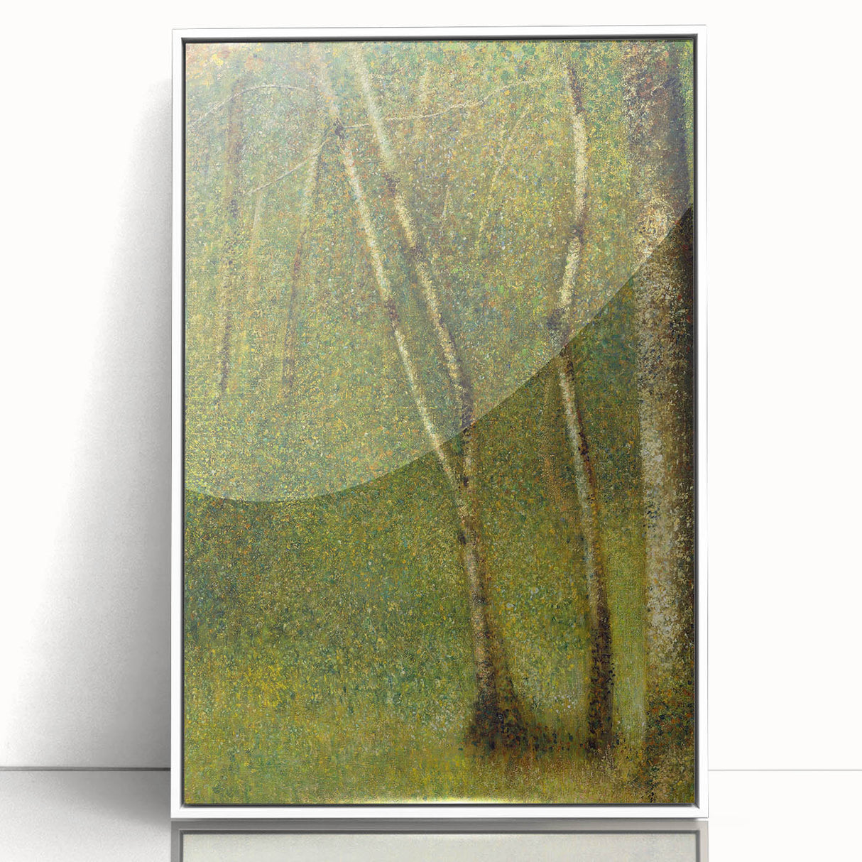 Impressionist Forest Scene - Serene Green Landscape Wall Art Print