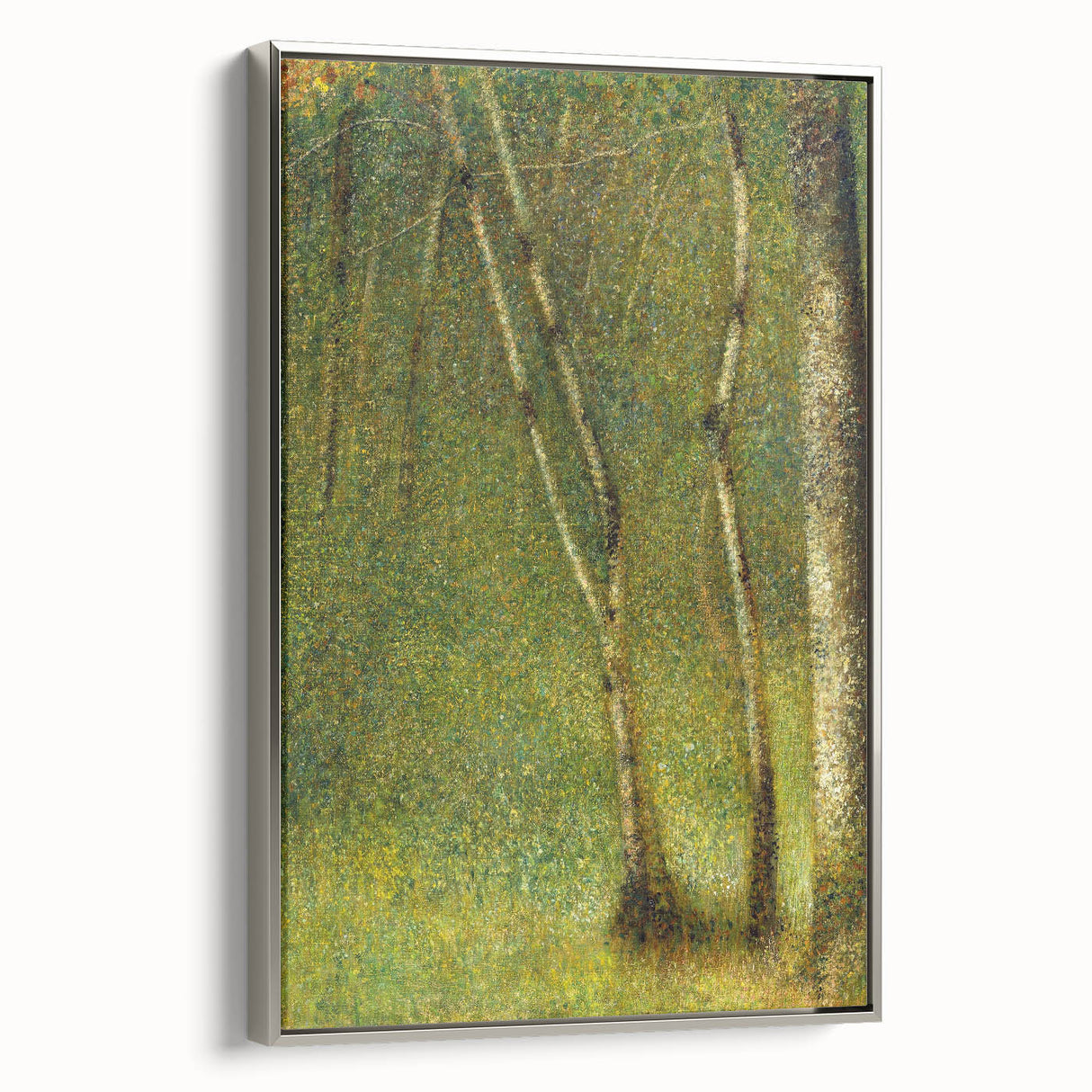 Impressionist Forest Scene - Serene Green Landscape Wall Art Print