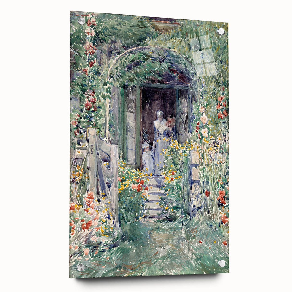 Impressionist Garden Scene Wall Art - Vibrant Floral Landscape Print