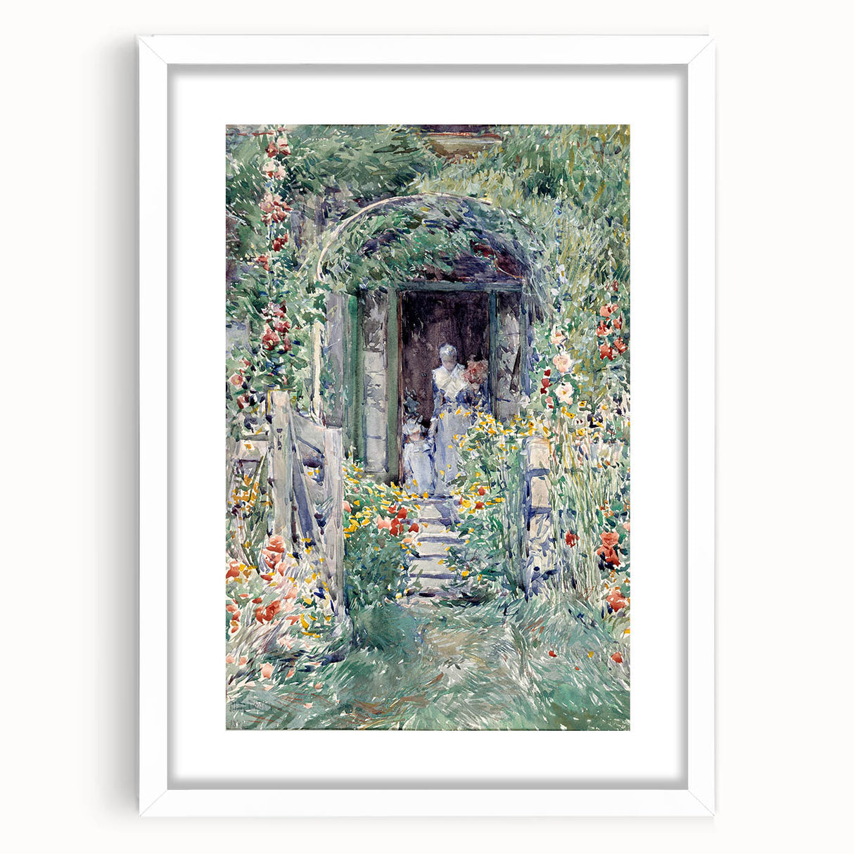 Impressionist Garden Scene Wall Art - Vibrant Floral Landscape Print
