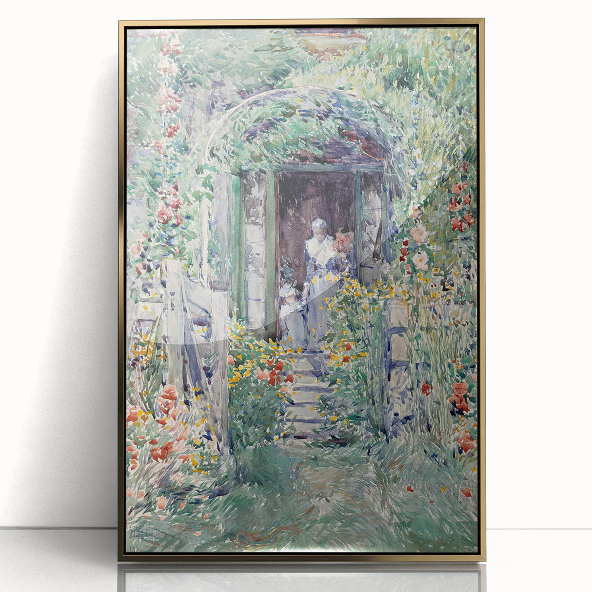 Impressionist Garden Scene Wall Art - Vibrant Floral Landscape Print
