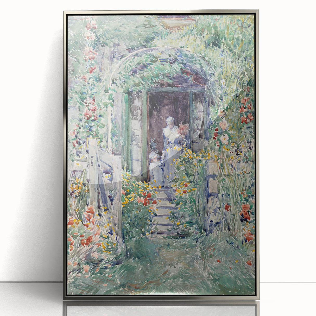 Impressionist Garden Scene Wall Art - Vibrant Floral Landscape Print