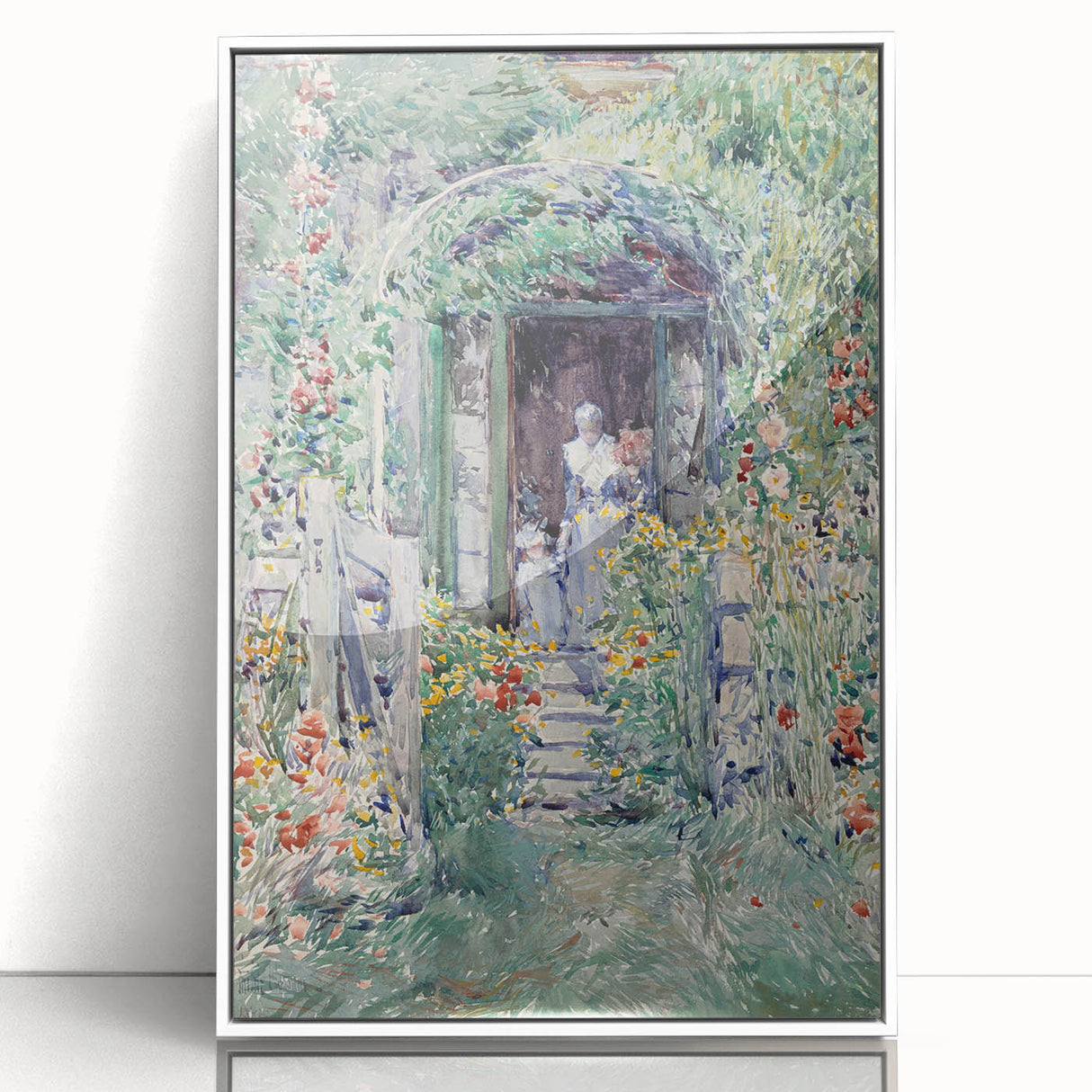Impressionist Garden Scene Wall Art - Vibrant Floral Landscape Print