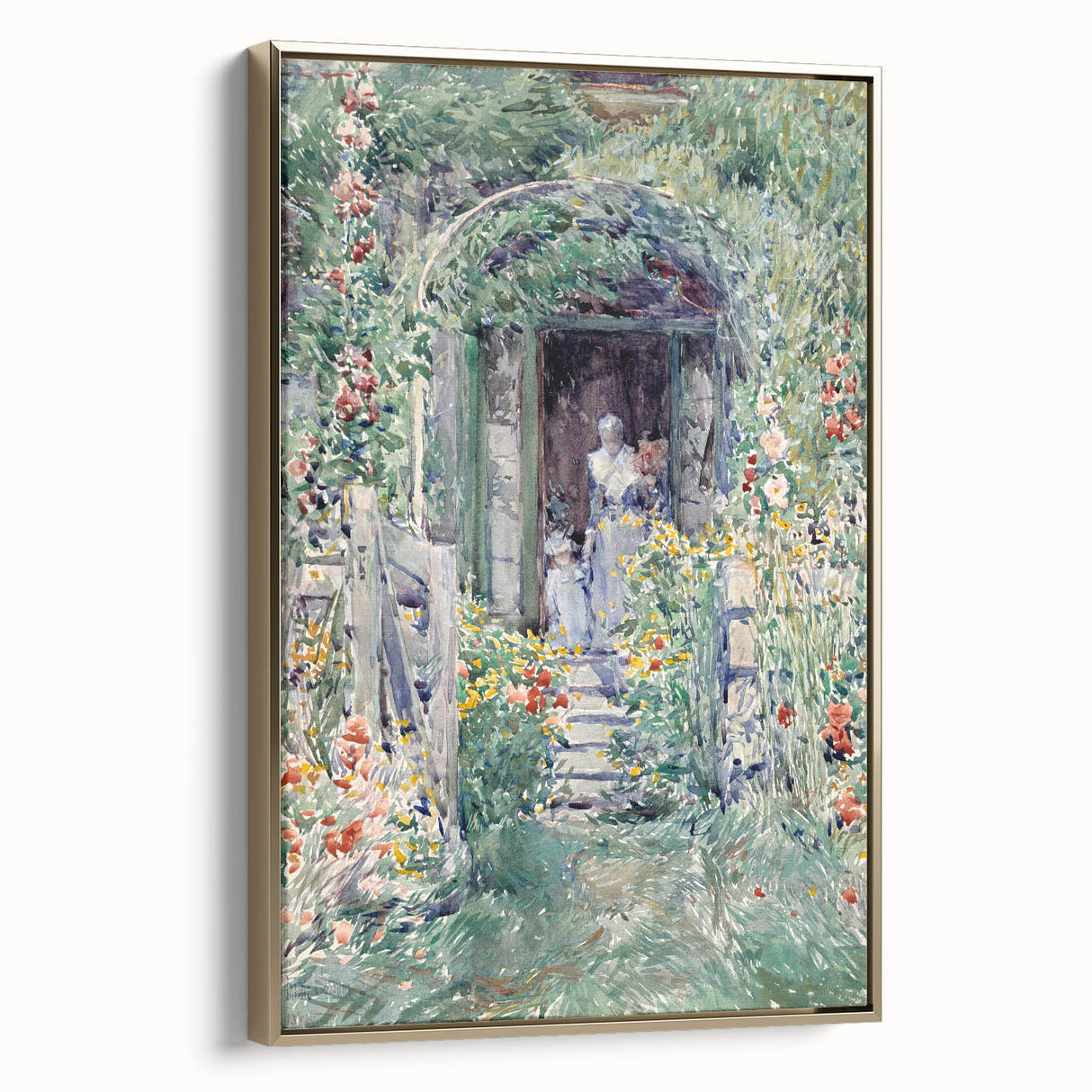 Impressionist Garden Scene Wall Art - Vibrant Floral Landscape Print