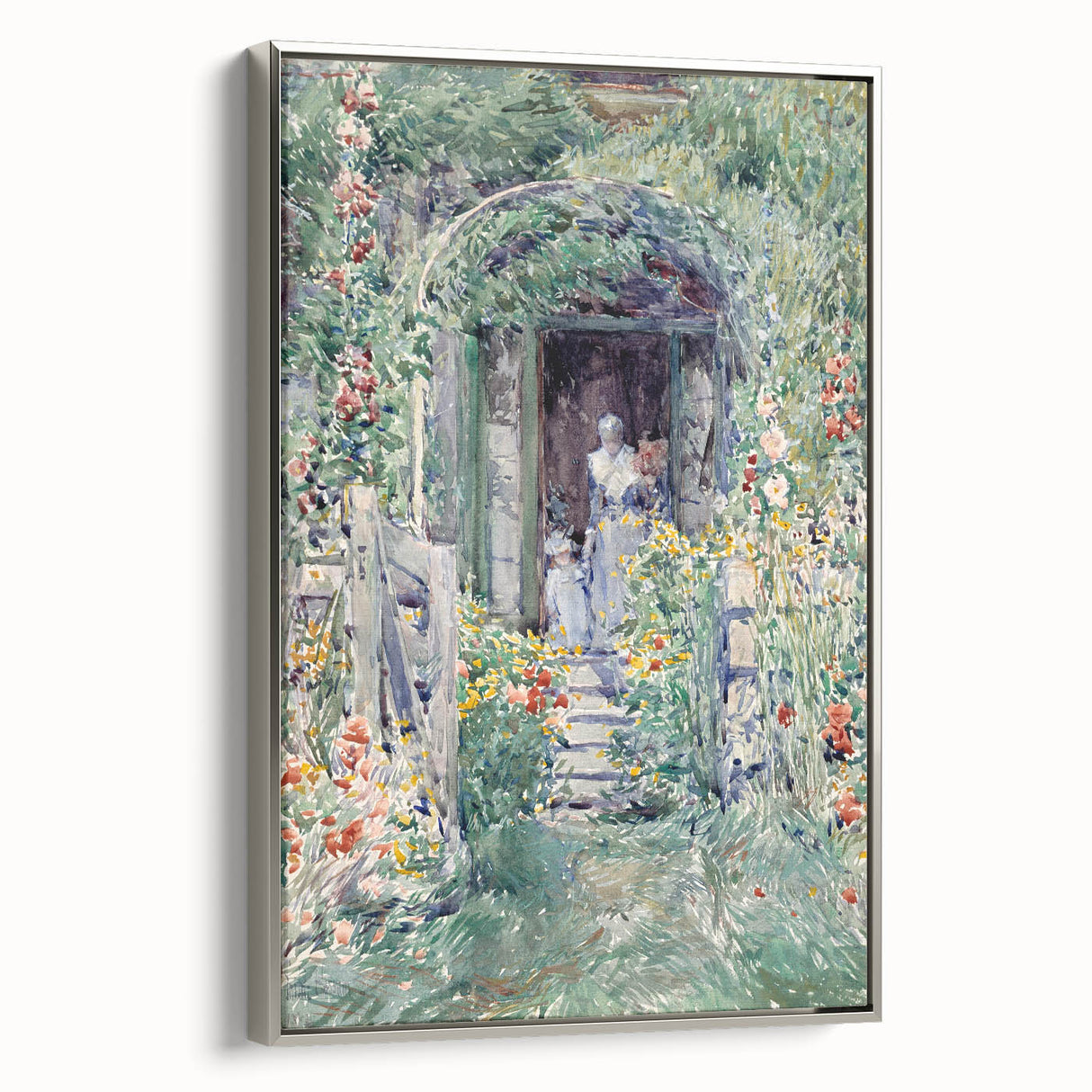 Impressionist Garden Scene Wall Art - Vibrant Floral Landscape Print