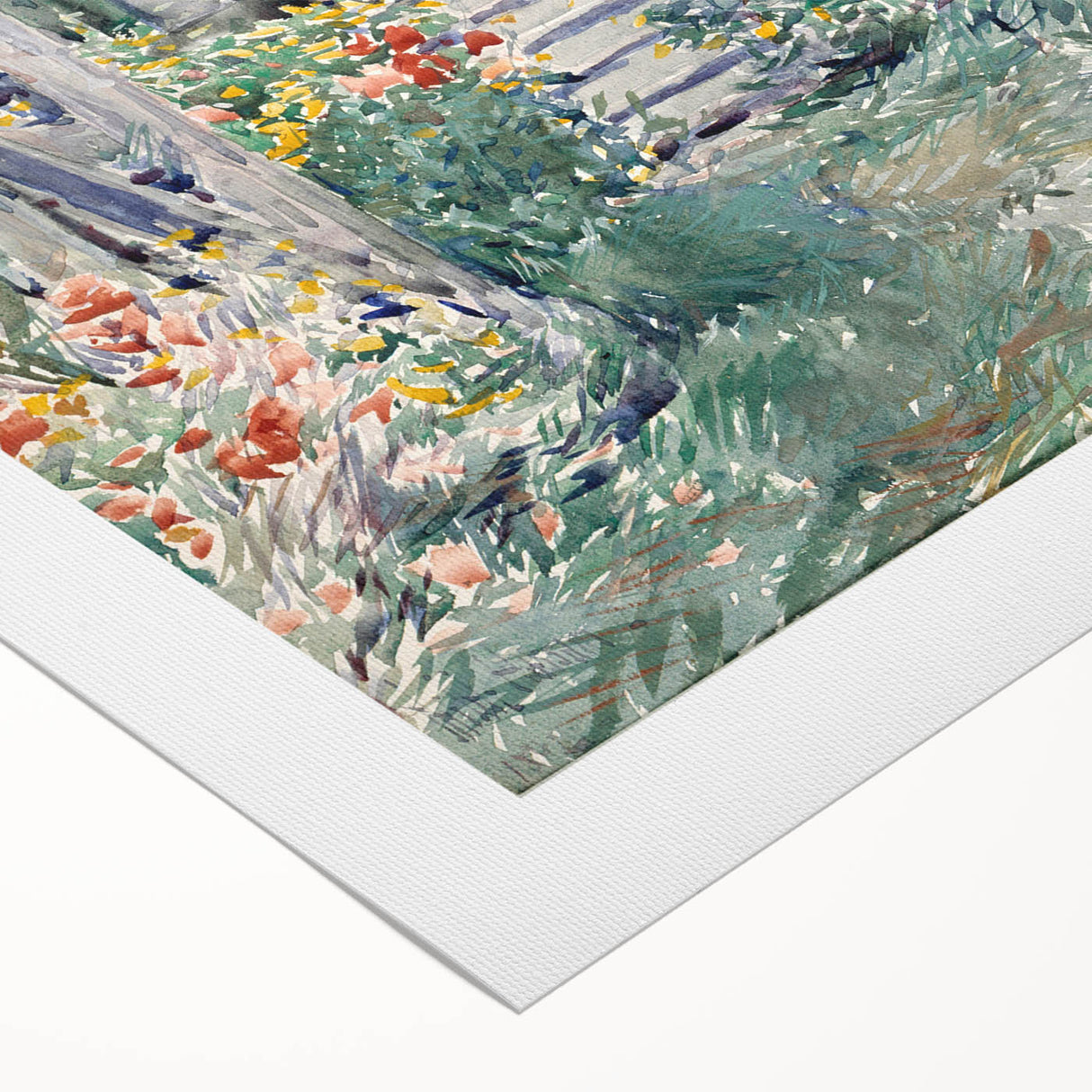 Impressionist Garden Scene Wall Art - Vibrant Floral Landscape Print