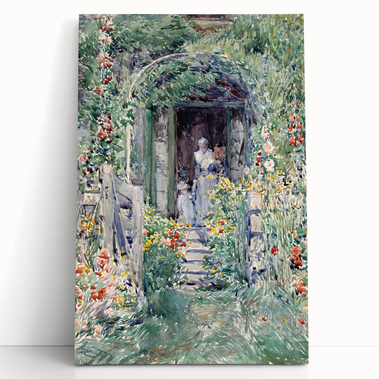 Impressionist Garden Scene Wall Art - Vibrant Floral Landscape Print