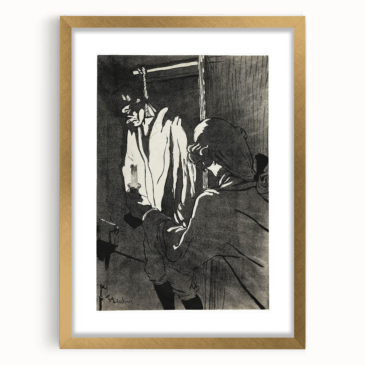 Impressionist Black-and-White Print - The Hanged Man by Toulouse-Lautrec