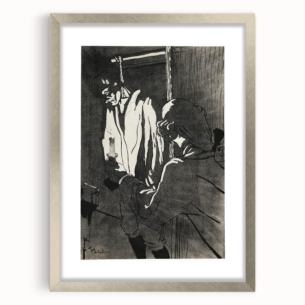 Impressionist Black-and-White Print - The Hanged Man by Toulouse-Lautrec