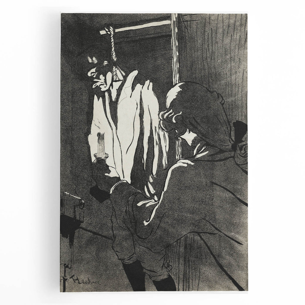 Impressionist Black-and-White Print - The Hanged Man by Toulouse-Lautrec