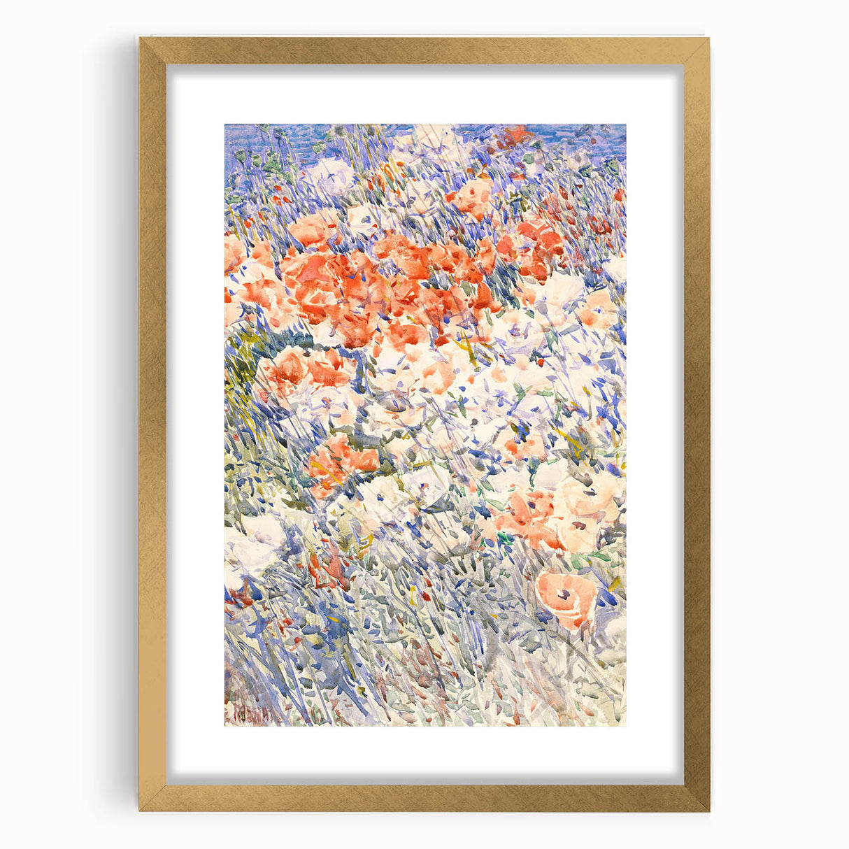 Impressionist Floral Meadow - The Island Garden by Childe Hassam Print